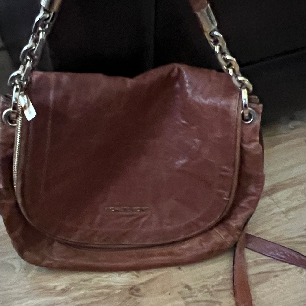 Leather Shoulder Michael Kors Bag in Brown - Designer Style